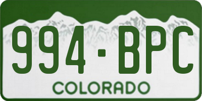 CO license plate 994BPC