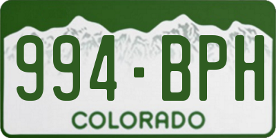 CO license plate 994BPH