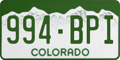 CO license plate 994BPI