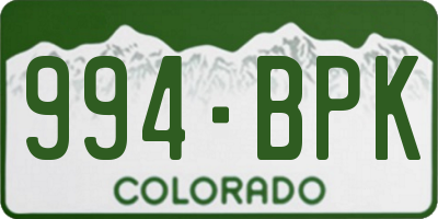 CO license plate 994BPK