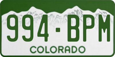 CO license plate 994BPM