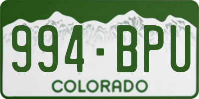 CO license plate 994BPU