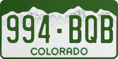 CO license plate 994BQB