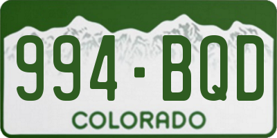 CO license plate 994BQD