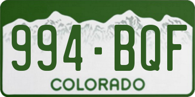 CO license plate 994BQF