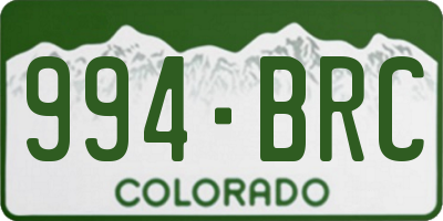 CO license plate 994BRC