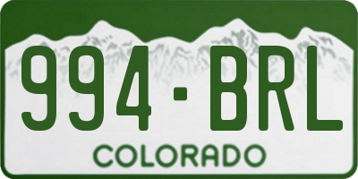 CO license plate 994BRL