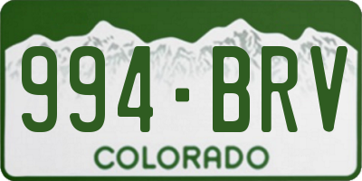CO license plate 994BRV