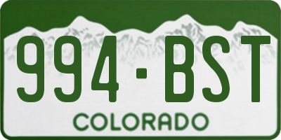 CO license plate 994BST