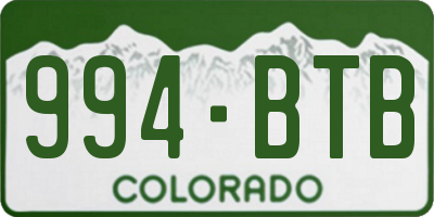 CO license plate 994BTB