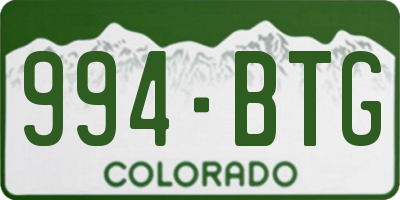 CO license plate 994BTG