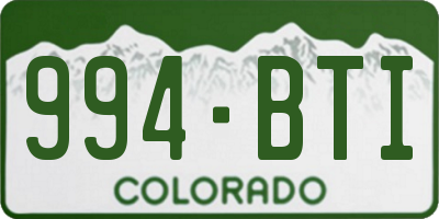 CO license plate 994BTI