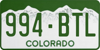 CO license plate 994BTL