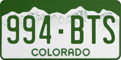 CO license plate 994BTS