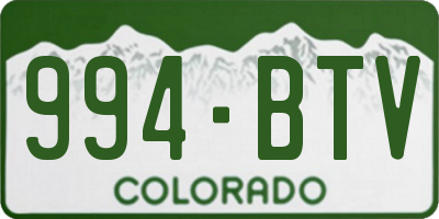 CO license plate 994BTV