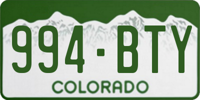 CO license plate 994BTY