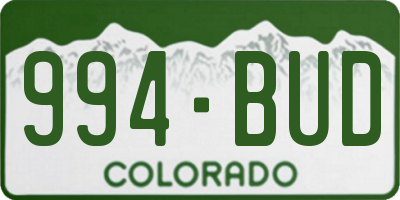 CO license plate 994BUD