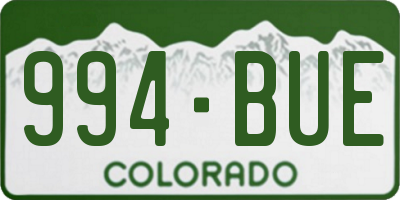 CO license plate 994BUE