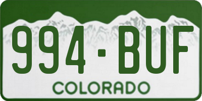 CO license plate 994BUF
