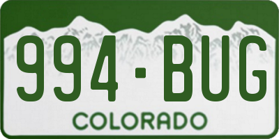 CO license plate 994BUG