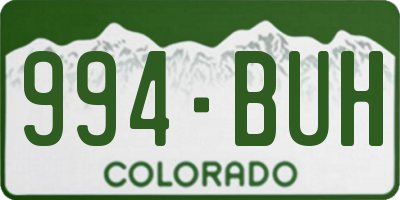 CO license plate 994BUH