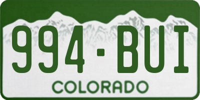 CO license plate 994BUI
