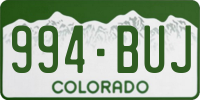 CO license plate 994BUJ