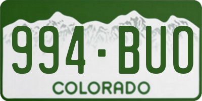 CO license plate 994BUO