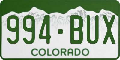 CO license plate 994BUX