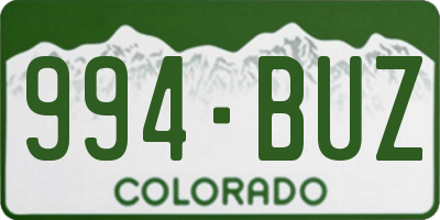 CO license plate 994BUZ