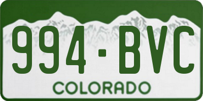 CO license plate 994BVC