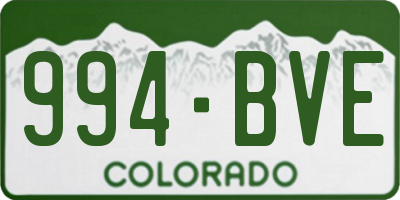 CO license plate 994BVE