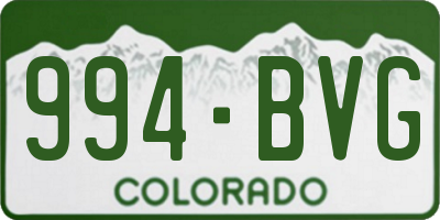 CO license plate 994BVG