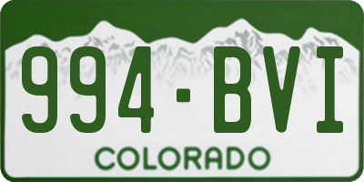 CO license plate 994BVI