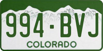 CO license plate 994BVJ