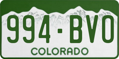 CO license plate 994BVO