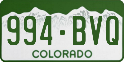 CO license plate 994BVQ