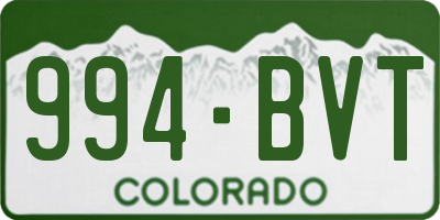 CO license plate 994BVT