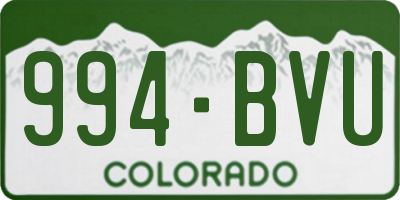 CO license plate 994BVU