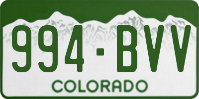 CO license plate 994BVV