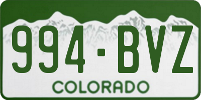 CO license plate 994BVZ