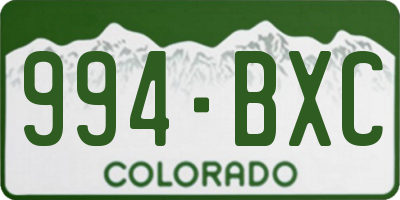 CO license plate 994BXC