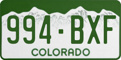 CO license plate 994BXF