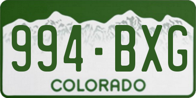 CO license plate 994BXG