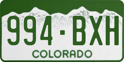 CO license plate 994BXH