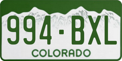 CO license plate 994BXL