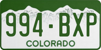 CO license plate 994BXP