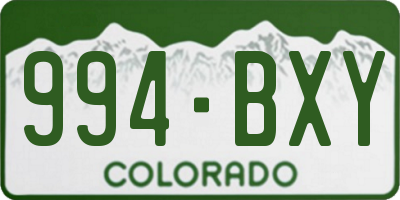 CO license plate 994BXY
