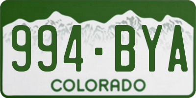 CO license plate 994BYA