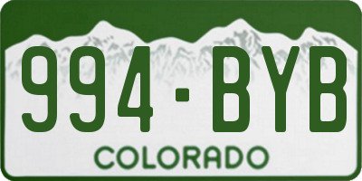 CO license plate 994BYB
